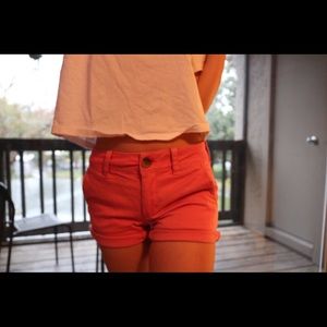 American eagle pink mid rise shorts